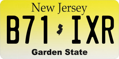 NJ license plate B71IXR