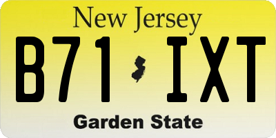 NJ license plate B71IXT