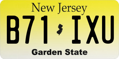 NJ license plate B71IXU