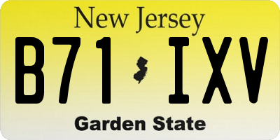 NJ license plate B71IXV