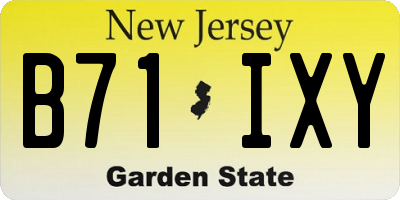 NJ license plate B71IXY