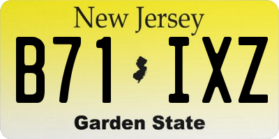 NJ license plate B71IXZ