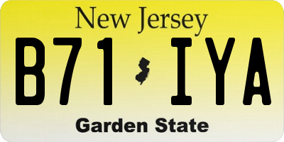 NJ license plate B71IYA
