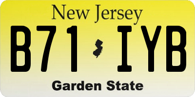 NJ license plate B71IYB