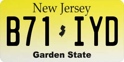 NJ license plate B71IYD