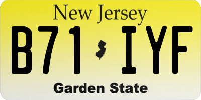 NJ license plate B71IYF