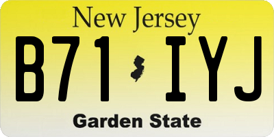 NJ license plate B71IYJ