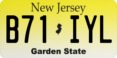NJ license plate B71IYL