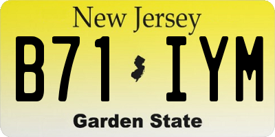 NJ license plate B71IYM