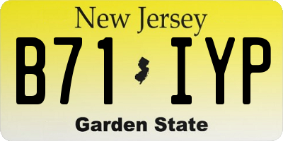NJ license plate B71IYP
