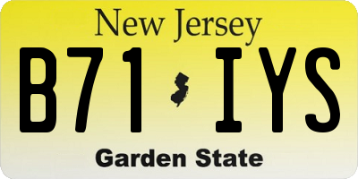 NJ license plate B71IYS