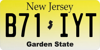 NJ license plate B71IYT