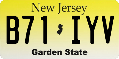 NJ license plate B71IYV