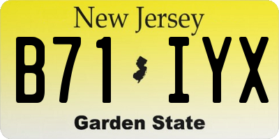 NJ license plate B71IYX