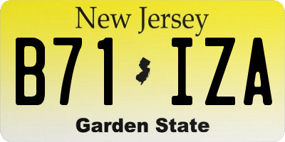 NJ license plate B71IZA