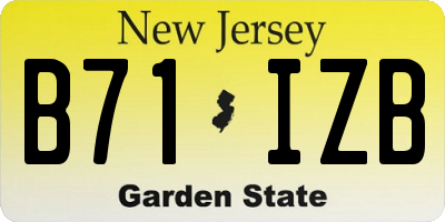 NJ license plate B71IZB