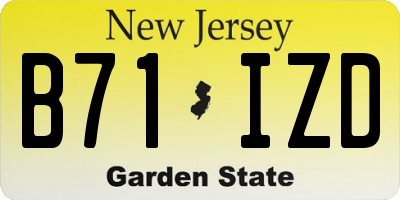 NJ license plate B71IZD