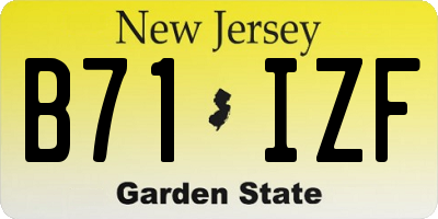 NJ license plate B71IZF