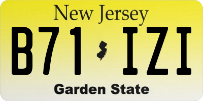 NJ license plate B71IZI