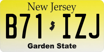 NJ license plate B71IZJ