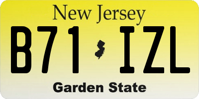 NJ license plate B71IZL