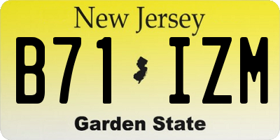 NJ license plate B71IZM