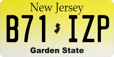 NJ license plate B71IZP