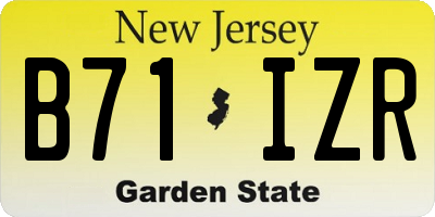 NJ license plate B71IZR