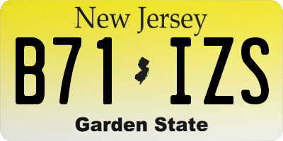 NJ license plate B71IZS