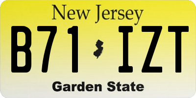 NJ license plate B71IZT