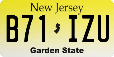 NJ license plate B71IZU