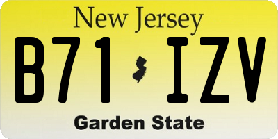 NJ license plate B71IZV