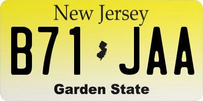 NJ license plate B71JAA