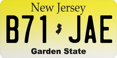 NJ license plate B71JAE