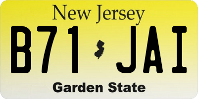 NJ license plate B71JAI