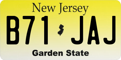 NJ license plate B71JAJ