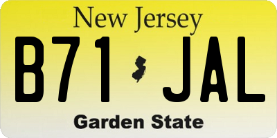 NJ license plate B71JAL