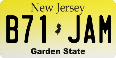 NJ license plate B71JAM