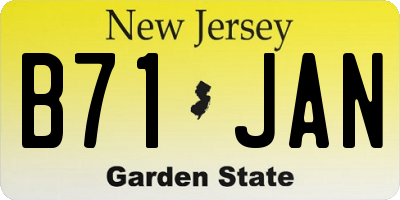 NJ license plate B71JAN