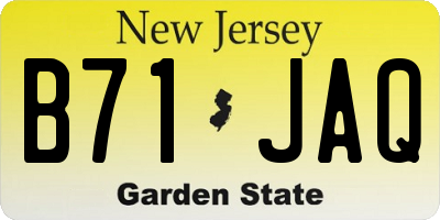 NJ license plate B71JAQ