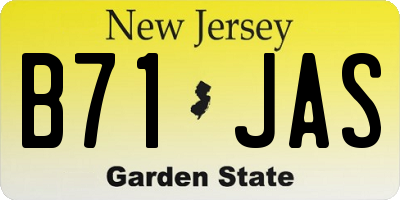 NJ license plate B71JAS