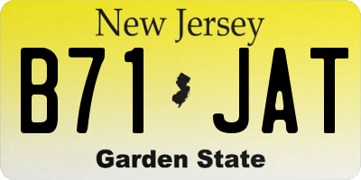 NJ license plate B71JAT