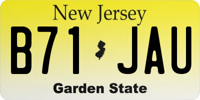 NJ license plate B71JAU