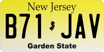 NJ license plate B71JAV