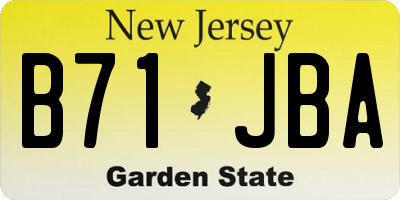 NJ license plate B71JBA