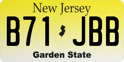 NJ license plate B71JBB