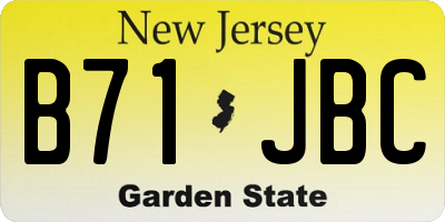 NJ license plate B71JBC