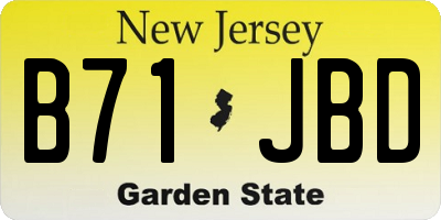 NJ license plate B71JBD