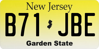 NJ license plate B71JBE