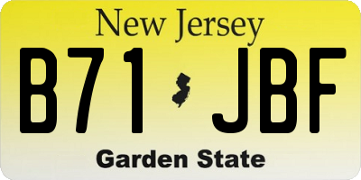 NJ license plate B71JBF
